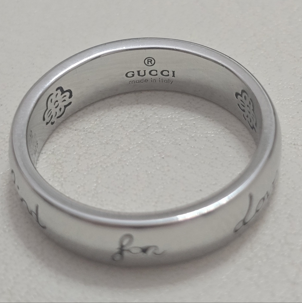 Unisex Gucci Blind For Love Silver Band Ring Size   9 US - Picture 4 of 12